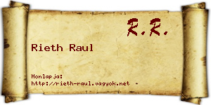 Rieth Raul névjegykártya